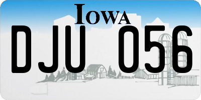 IA license plate DJU056