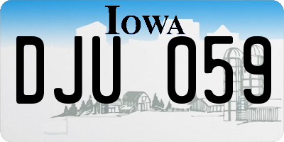 IA license plate DJU059