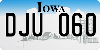 IA license plate DJU060