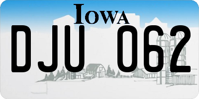 IA license plate DJU062