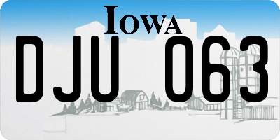 IA license plate DJU063