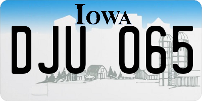 IA license plate DJU065