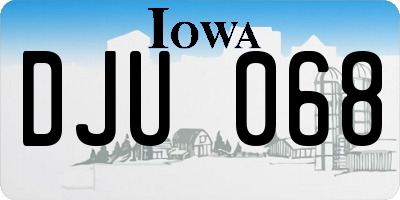 IA license plate DJU068