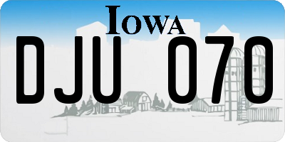 IA license plate DJU070