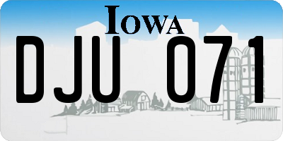 IA license plate DJU071