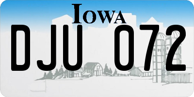 IA license plate DJU072