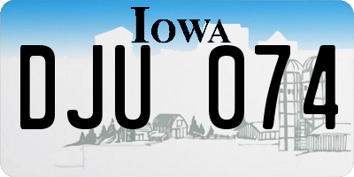 IA license plate DJU074