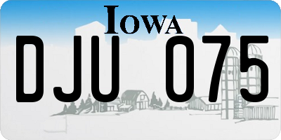 IA license plate DJU075