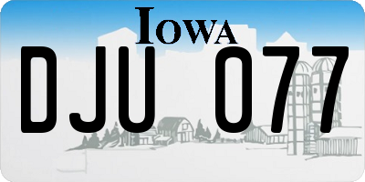 IA license plate DJU077