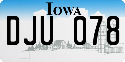 IA license plate DJU078