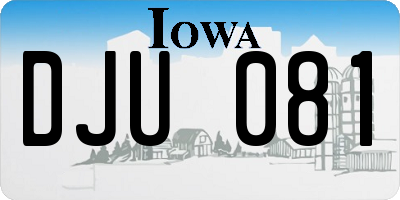 IA license plate DJU081