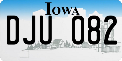 IA license plate DJU082