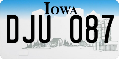 IA license plate DJU087