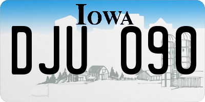 IA license plate DJU090