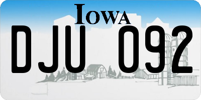 IA license plate DJU092