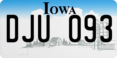 IA license plate DJU093