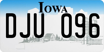 IA license plate DJU096