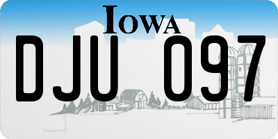 IA license plate DJU097