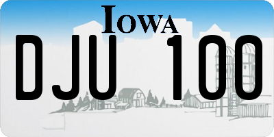 IA license plate DJU100