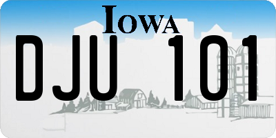 IA license plate DJU101