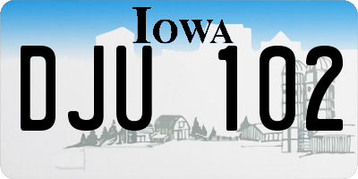 IA license plate DJU102