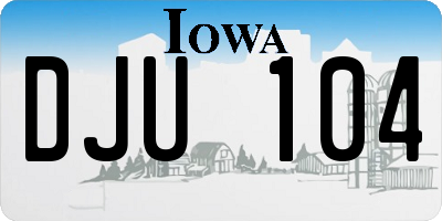 IA license plate DJU104