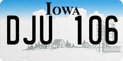 IA license plate DJU106