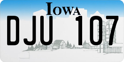 IA license plate DJU107