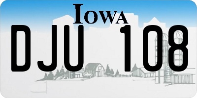 IA license plate DJU108