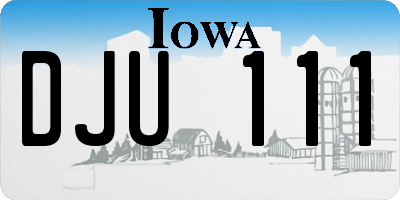 IA license plate DJU111