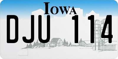 IA license plate DJU114