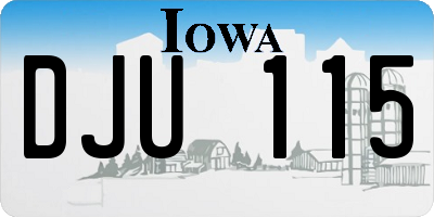IA license plate DJU115
