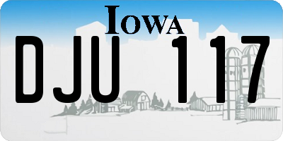 IA license plate DJU117