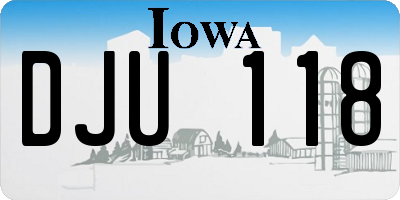 IA license plate DJU118