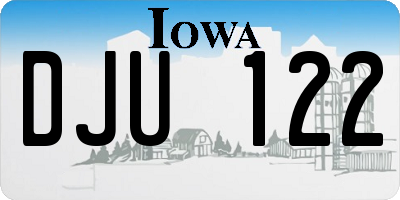 IA license plate DJU122