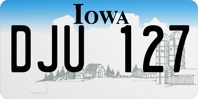 IA license plate DJU127