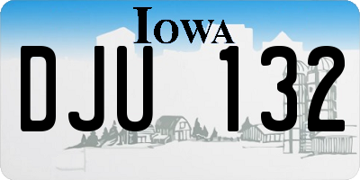IA license plate DJU132