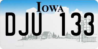 IA license plate DJU133