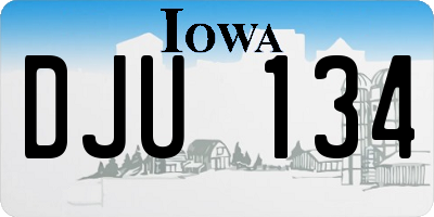 IA license plate DJU134