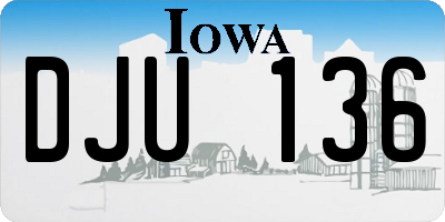 IA license plate DJU136