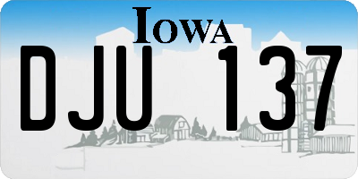 IA license plate DJU137