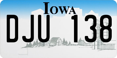IA license plate DJU138