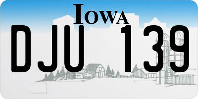 IA license plate DJU139