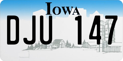 IA license plate DJU147