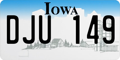 IA license plate DJU149