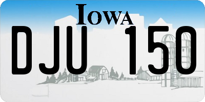 IA license plate DJU150
