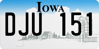 IA license plate DJU151
