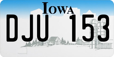 IA license plate DJU153