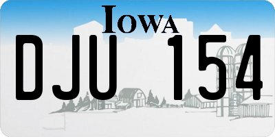 IA license plate DJU154
