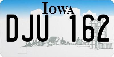 IA license plate DJU162